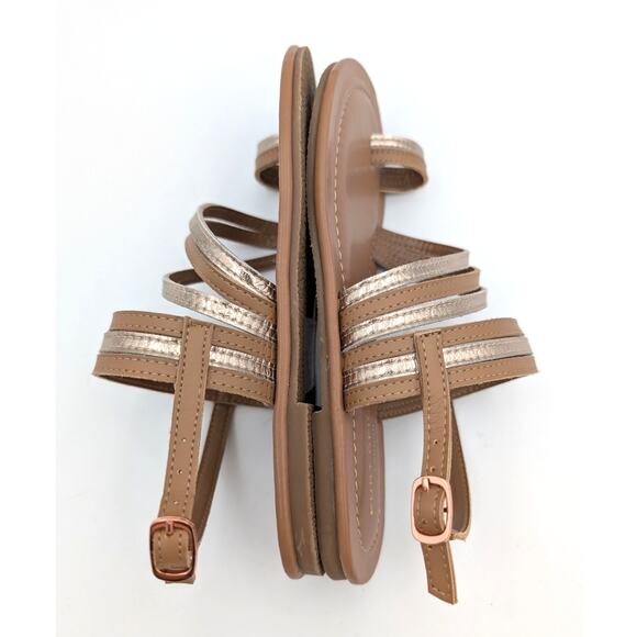 Kurt Geiger London Mini Delilah Strappy Sandal Women's Brown/Gold Size 5M EU37 - Picture 11 of 12